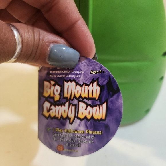 FRANKENSTAIN BIG MOUTH CANDY BOWL Halloween Basket - Picture 7 of 12